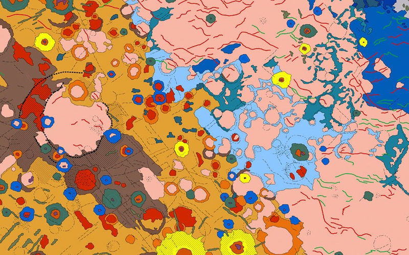 Illustration for article titled These colorful planetary maps look like pop art